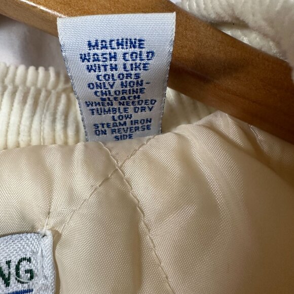 Vintage Marsh Landing Cords Women's Cream Corduroy Quilted Lined Jacket W/ Adjus - Picture 3 of 15